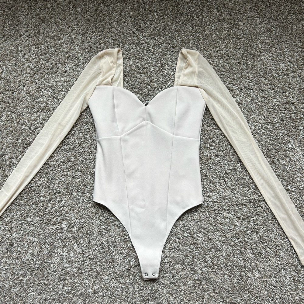 Abercrombie & Fitch Long Sleeve Sweetheart Corset Bodysuit